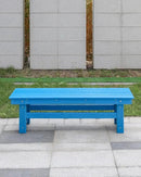 HDPE Outdoor Bench, 55" Patio Bench Outdoor Furniture, Poly Lumber Adirondack Benches, All Weather HDPE Patio Garden Backless Benches for Park, Poolside, Deck, Porch, Sky Blue by CozyNest Decor
