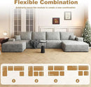136" Sectional Couches for Living Room Modern Modular Sofa with L-Shape Couchs Upholstered Boneless Couch Deep Seat Sectional Couch with Chaise (Grey, Right Facing Chaise+3Seaters+Ottoman) by CozyNest Decor