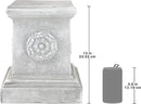 Design Toscano English Rosette Indoor/Outdoor Sculptural Garden Plinth Base Statue Riser, Large 13 Inch Tall, Cast Stone Resin, Antique Stone Finish by GreenHaven Gardens