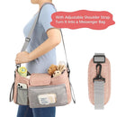 Accmor Universal Stroller Organizer with Insulated Cup Holder, Stroller Caddy Bag Accessories, Stroller Cup Holder Organizer for Uppababy Baby Jogger Britax Stroller, Pink by TinyTreasures Baby Boutique