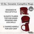 DISCOUNT PROMOS Custom Ceramic Campfire Coffee Mugs 13 oz. Set of 50, Personalized Bulk Pack - Perfect for Tea, Espresso, Cappuccino, Hot Cocoa - Maroon by TinyTreasures Baby Boutique