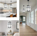 IKK Black Crystal Pendant Light for Kitchen Island, Luxury Water Ripple Glass Chandelier Lights Fixture, Modern Elegant Adjustable Pendant Lighting for Dining Room Bedroom, E12 Bulb, L6.5'' x H11.8'' by CozyNest Decor