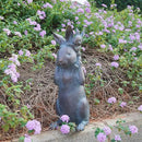 Rabbit Garden Statues Bunny Decorations - Easter Bunny Father with Baby Figurine Easter Gift Dark Gray Garden Spring Bunny Sulpture for Yard Framhouse Outdoor Décor 7*5.25*15.25 in Newman House Studio by GreenHaven Gardens