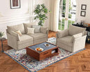 Oversized Loveseat Sofa, Modern Modular Sectional Couch Beige Fluffy Chenille Mid Century 2-Seat 24.5" Deep Seat for Apartment, Living Room, Bedroom by CozyNest Decor