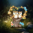 Solar Garden Owl Statue, Owl Figurines with Solar LED Lights for Garden Patio Lawn Ornaments, Indoor Outdoor Decor Waterproof Garden Gift for Owl Lovers 7'' by GreenHaven Gardens