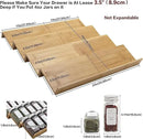 Bamboo Spice Rack Drawer Organizer - 8 Pieces Set- 11" Wide Per Piece - Combine Pieces Into 22" Wide Rack (11" or 22") by CozyNest Decor