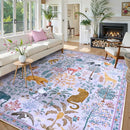 OJIA Animal Washable Area Rug 8x10, Boho Rugs for Living Room Playroom 8 x 10 Kids Bedroom Rugs, Non-Slip Ultra-Thin Indoor Large Floor Carpet for Dining Room Nursery Farmhouse by TinyTreasures Baby Boutique
