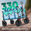 Sekey 220L Collapsible Foldable Wagon with 330lbs Weight Capacity, Heavy Duty Folding Utility Garden Cart with Big All-Terrain Beach Wheels & Drink Holders.Red&Grey by GreenHaven Gardens