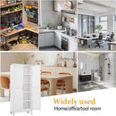 White Pantry Storage Cabinet,71" Kitchen Pantry with Doors and 4 Adjustable Shelves, Metal Storage Cabinet, for Office, Home, Garage, School by CozyNest Decor