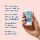 Blue Lizard BABY Mineral Sunscreen Stick with Zinc Oxide, SPF 50+, Water Resistant, UVA/UVB Protection - Easy to apply, Fragrance Free, .5 oz by TinyTreasures Baby Boutique