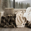 Luxury Faux Fur Throw Blanket, Soft Fluffy Faux Mink Blankets for Bed, Couch, Sofa, Thick Cozy Plush Warm Fur Throws with Reversible Velvet, Tipped Golden Fox, 50"x60" by CozyNest Decor