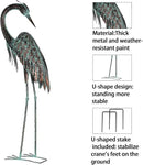 Kircust Garden Crane Statues, Standing Metal Patina Heron Decoy Outdoor Statue, 42-46 Inch Bird Yard Art for Patio Lawn Pond, Set of 2 by GreenHaven Gardens