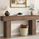 63 Inch Long Console Table for Entryway, Farmhouse Wood Rectangular Sofa Table Behind Couch Table, Narrow Entryway Table for Living Room, Entrance, Hallway, Foyer, Easy Assembly (Brown) by CozyNest Decor