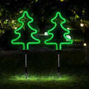 BlcTec Christmas Decorations Outdoor, 4PCS Neon Christmas Tree Shape Lights with Stainless Steel Stakes, 4 Xmas Tree Garden Lights with Waterproof for Garden Patio Yard Lawn Décor, Green by GreenHaven Gardens