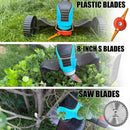 Electric Weed Wacker Cordless Eater Battery Powered,21V/4.0Ah Lightweight No-String Weed Trimmer with 2 Battery Operated& Wheels,3 in 1 Stringless Grass Trimmer/Edger/Brush Cutter for Garden Yard Lawn by GreenHaven Gardens