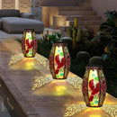 Outdoor Solar Lantern-Waterproof Two Cardinal Hanging Metal Decorative Lights for Patio Table Garden Pathway Yard with Super Bright Warm White LED, Large Solar Panels, Auto On/Off Sensor by GreenHaven Gardens