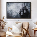 ElephantStock Boxing Gloves Wall Art - Horizontal Framed Canvas - 1-Piece Living Room Wall Decor - Photography Sports Canvas Print - Black and Gray Decor for Wall - 40" X 27" by CozyNest Decor
