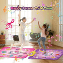 VATOS Double Dance Mat for Girls - 4 Game Modes & 9 Challenge Levels with Adjustable Volume, Led Light & Wireless Bluetooth | Music Play Mat Birthday Gifts Toys for Kids Ages 3 4 5 6 7 8 9+ Years Olds by TinyTreasures Baby Boutique