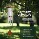 Nature’s Melody Premiere Grande Tunes Wind Chimes – Outdoor Windchime with 6 Tubes Tuned to E Pentatonic Scale, Rustproof Aluminum, Beech Wood & S Hook Hanger for Sympathy, Memorial Gift or Zen Garden by CozyNest Decor