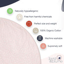 Byrd & Blume Round Baby Play Mat, Organic Cotton Soft Padded Nursery Floor Mat, Safe Hypoallergenic Baby Mat, Reversible, Foldable, Portable Infant Tummy Time Mat Fits Tents & Playpens (40"x40") Pink by TinyTreasures Baby Boutique