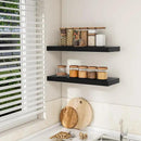 RICHFOCUS 31.5Inch Floating Shelves for Wall 2 Pack Shelves for Bedroom|Kitchen|Bathroom Wall Mounted Rustic Wood Floating Shelf with Invisible Brackets for Books|Storage|Decor, Black by CozyNest Decor