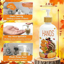 Hexagram Thanksgiving Decorations Indoor, Thanksgiving Kitchen Soap Dispenser Set of 2, Turkey Glass Soap Dispenser for Home Decor, Turkey Refillable Lotion Essential Oil Dispensers with Pump by CozyNest Decor