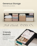 SONGMICS MAZIE Collection - Storage Ottoman Bench, Foldable Foot Rest, 15 x 43 x 15 Inches, End of Bed Bench, Storage Chest, Load 660 lb, Living Room, Bedroom, Entryway, Cream White ULSF604W01 by CozyNest Decor