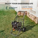 Giraffe Tools Garden Hose Reel Cart with Wheels, Heavy Duty Metal Water Hose Reel Cart, 200 ft of 1/2 Capacity, Mobile Hose Reel Cart for Outside by GreenHaven Gardens