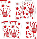 KUUQA 4 Pcs Bloody Handprint Clings Horror PVC Stickers Decals for Halloween Decorations by CozyNest Decor