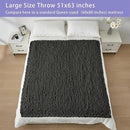 Bigacogo Chunky Knit Throw Blanket for Couch, 51x63 inches, 100% Hand Knitted with Thick Jumbo Chenille Yarn, Cozy Soft Large Rope Knot Cable Crochet Blankets for Sofa Bed Living Room, Dark Grey by CozyNest Decor