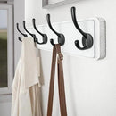 SKOLOO Rustic Wall Mounted Coat Rack, 16 inches Hole to Hole, Case of 2, Pine Solid Wood Coat Hook Hanger - 5 Hooks for Hanging Clothes Robes Towels Coats by CozyNest Decor