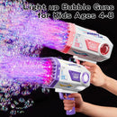 Bubble Gun, 125 Holes Bubble Machine Gun, Bubble Blaster Gun for Kids, Rechargeable Bubble Gun with Bubble Solution, Summer Toy Party Favors Bubble Maker for Wedding Birthday (Purple) by TinyTreasures Baby Boutique