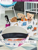 Rectangular Storage Basket Fabric Organizer Bin for Toys,Books,Clothes,Gifts,Pets-Perfect for Home,Office,Nursery,Dorm,Shelf(Rec-Vehicles) by TinyTreasures Baby Boutique