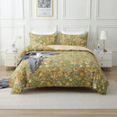 ABREEZE Paisley Bedding Sets 3Pcs Brushed Cotton Duvet Cover Set Queen Size Rustic Damask Green Floral Comforter Cover with Zipper Closure Boho Bedding Collections by CozyNest Decor