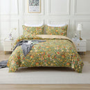 ABREEZE Paisley Bedding Sets 3Pcs Brushed Cotton Duvet Cover Set King Size Rustic Damask Green Floral Comforter Cover with Zipper Closure Boho Bedding Collections by CozyNest Decor