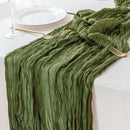 Sioloc 1 Pack Moss Green Cheesecloth Table Runner Fall Autumn Decor for Home 10ft Table Cloth for Tea Wedding Birthday Party Baby Bridal Shower Halloween Thanksgiving by CozyNest Decor