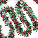50 Feet Green Red Christmas Metallic Tinsel Twist Hanging Garland with Snowflake for Home Mantle Xmas Tree Staircase Railing New Year Holiday Party Indoor Outdoor Decorations（2 Pcs） by CozyNest Decor
