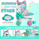 PAPAISON Adjustable Roller Skates for Girls Illuminating Wheels, Kids Toddler Rollerskates Ages 4-6 5-8 8-12 by TinyTreasures Baby Boutique