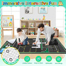 Kids Rug, Road Carpet for Kids with Combined City Road Traffic System, Car Rug and Airport Play Mat, 3x5 Ft Children’s Play Rugs for Playroom, Children’s City Traffic Map Fun Car Mat,Non-Slip