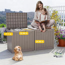 30 Gallon Resin Deck Box, Lockable Outdoor Storage Box for Patio Cushions Storage Furniture,Garden Tools, Pool Supplies, Weatherproof and UV Resistant- Grey by CozyNest Decor