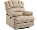 Luxlen Large Manual Recliner Chair,Soft Fabric Push Back Recliner with Overstuffed Armrest and Backrest, Living Room Single Sofa Recliners,Beige by CozyNest Decor