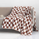 LOMAO Throw Blankets Flannel Blanket with Checkerboard Grid Pattern Soft Throw Blanket for Couch, Bed, Sofa Luxurious Warm and Cozy for All Seasons (Coffee, 50"x60") by CozyNest Decor