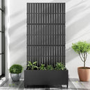 Casaphoria Metal Raised Garden Bed with Trellis and Wheels, 72"x35"x16" Planter Box for Climbing Plants, Vegetables & Vines, Features Drainage Holes and Privacy Screen (Black-Fence) by GreenHaven Gardens