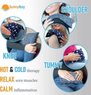 SunnyBay Small Microwave Heating Pad, Microwavable Versatile Cold/Heated Neck and Shoulder Wrap for Back Pain and More, Moist Heat Cotton-Fleece Pad, 6x11 Inches, Blue Star and Royal Flower, Pack of 2