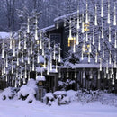 2-Pack Christmas Decorations Lights Outdoor, Total 384LED Meteor Shower Lights Rain Drop Light 30cm 16 Tubes Indoor Outdoor Snow Cascading String Light for Xmas Tree Roof Party Garden (Cool White) by GreenHaven Gardens