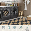 Lahome Checkered Easy Jute Area Rug, 5x7 Outdoor Patio Rug Washable Carpet for Living Room Checkerboard Indoor Outdoor Carpet, Farmhouse Geometric Non Slip Black Mat for Backyard Dining Room by CozyNest Decor