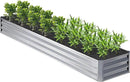 12x2x1FT Galvanized Raised Garden Bed,Planter Raised Beds-Metal Garden Box,Large Plant for Outdoor Planting, Vegetables Bed,Flower,Herb-Sliver by GreenHaven Gardens
