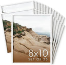 HAUS AND HUES 8x10 White Metal Picture Frames - Features Premium Aluminum, Vertical & Horizontal Hang, Shatterproof Plexiglass - Perfect for Home, Room, Office (8x10 in, White, Set of 25) by CozyNest Decor