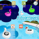 KingSom Digital Pool Thermometer,Solar Pool Thermometer Floating Easy Read with Color Changing Swan Light,Floating Pool Thermometer with Large LCD Screen and String,Pond Water Temperature Thermometer by GreenHaven Gardens