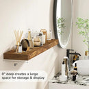 Fun Memories 36 Inch Floating Shelves - Deep Rustic Wooden Wall Shelves - Extra Deeper & Thicker Wall Mounted Storage Shelf for Bedroom, Kitchen, Farmhouse - 2 Pack, Rustic Brown by CozyNest Decor